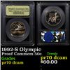 Image 1 : Proof 1992-S Olympic Modern Commem Half Dollar 50c Graded GEM++ Proof Deep Cameo By USCG