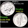Image 1 : 1945-s Mercury Dime 10c Grades GEM+ FSB