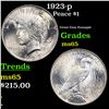 Image 1 : 1923-p Peace Dollar $1 Grades GEM Unc
