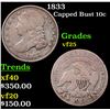 Image 1 : 1833 Capped Bust Dime 10c Grades vf+