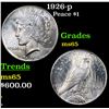 Image 1 : 1926-p Peace Dollar $1 Grades GEM Unc
