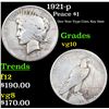 Image 1 : 1921-p Peace Dollar $1 Grades vg+