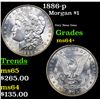 Image 1 : 1886-p Morgan Dollar $1 Grades Choice+ Unc