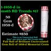 Image 1 : Shotgun Lincoln 1c roll, 1958-d 50 pcs Bank Wrapper.