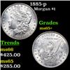 Image 1 : 1885-p Morgan Dollar $1 Grades GEM+ Unc
