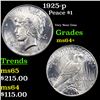 Image 1 : 1925-p Peace Dollar $1 Grades Choice+ Unc