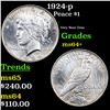 Image 1 : 1924-p Peace Dollar $1 Grades Choice+ Unc