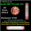 Image 1 : Shotgun Lincoln 1c roll, 1974-d 50 pcs Bank Wrapper.