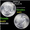 Image 1 : 1925-p Peace Dollar $1 Grades GEM Unc