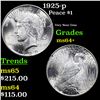 Image 1 : 1925-p Peace Dollar $1 Grades Choice+ Unc