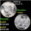 Image 1 : 1922-p Peace Dollar $1 Grades GEM+ Unc