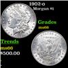 Image 1 : 1902-o Morgan Dollar $1 Grades GEM+ Unc