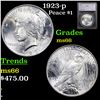 Image 1 : 1923-p Peace Dollar $1 Graded ms66 BY SEGS