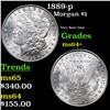 Image 1 : 1889-p Morgan Dollar $1 Grades Choice+ Unc