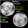 Image 1 : 1922-p Peace Dollar $1 Grades GEM Unc