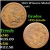 Image 1 : 1863 Wilson's Medal Civil War Token 1c Grades vf details