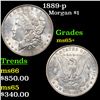 Image 1 : 1889-p Morgan Dollar $1 Grades GEM+ Unc