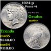 Image 1 : 1924-p Peace Dollar $1 Grades Choice+ Unc