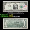Image 1 : 1976 $2 Federal Reserve Note 1st Day of Issue, with Stamp (Philadelphia, PA) Grades Gem CU