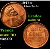 Image 1 : 1947-s Lincoln Cent 1c Grades GEM+ Unc RD