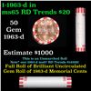 Image 1 : Shotgun Lincoln 1c roll, 1963-d 50 pcs Bank Wrapper.