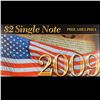 Image 2 : 2003A $2 Federal Reserve Note, Uncirculated 2009 BEP Folio Issue (Philadelphia, PA) Grades Gem CU