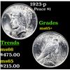 Image 1 : 1923-p Peace Dollar $1 Grades GEM+ Unc