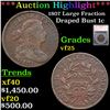 Image 1 : ***Auction Highlight*** 1807 Large Fraction Draped Bust Large Cent 1c Graded vf25 By SEGS (fc)