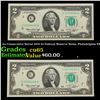 Image 1 : 2x Consecutive Serial 1976 $2 Federal Reserve Notes, Philadelphia PA Grades Gem CU