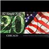Image 2 : 2003A $2 Federal Reserve Note, Uncirculated 2008 BEP Folio Issue (Chicago, IL) Grades Gem CU