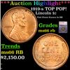 Image 1 : ***Auction Highlight*** 1919-s Lincoln Cent TOP POP! 1c Graded ms66 rb BY SEGS (fc)