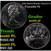 Image 1 : 1965 Small Beads, Pointed 5 Canada Dollar $1 Grades GEM+ UNC PL