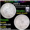 Image 1 : ***Auction Highlight*** 1869-s Seated Liberty Quarter 25c Graded ms62 details BY SEGS (fc)