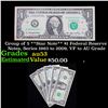 Image 1 : Group of 5 **Star Note** $1 Federal Reserve Notes, Series 1963 to 2009, VF to AU Grade Grades Select