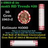 Image 1 : Shotgun Lincoln 1c roll, 1963-d 50 pcs Bank Wrapper.
