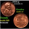 Image 1 : 1954-p Lincoln Cent 1c Grades GEM+ Unc RD