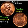 Image 1 : 1951-d Lincoln Cent 1c Grades GEM++ Unc RD