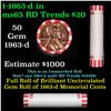 Image 1 : Shotgun Lincoln 1c roll, 1963-d 50 pcs Bank Wrapper.