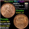 Image 1 : ***Auction Highlight*** 1909-s Lincoln Cent 1c Graded Choice+ Unc RD By USCG (fc)