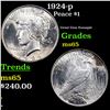 Image 1 : 1924-p Peace Dollar $1 Grades GEM Unc