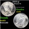 Image 1 : 1922-p Peace Dollar $1 Grades GEM Unc