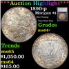 Image 1 : ***Auction Highlight*** 1890-p Morgan Dollar $1 Graded ms64+ BY SEGS (fc)
