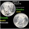 Image 1 : 1923-p Peace Dollar $1 Grades GEM Unc