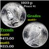 Image 1 : 1923-p Peace Dollar $1 Grades GEM+ Unc