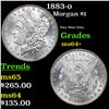 Image 1 : 1883-o Morgan Dollar $1 Grades Choice+ Unc