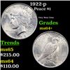 Image 1 : 1922-p Peace Dollar $1 Grades Choice+ Unc