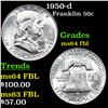 Image 1 : 1950-d Franklin Half Dollar 50c Grades Choice Unc FBL