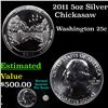 Image 1 : 2011 5oz Silver Chickasaw Large Size Washington Quarter 25c Grades NG