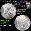 Image 1 : ***Auction Highlight*** 1881-o Morgan Dollar $1 Graded ms65 BY SEGS (fc)