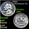 Image 1 : Proof 1954 Washington Quarter 25c Grades GEM++ Proof